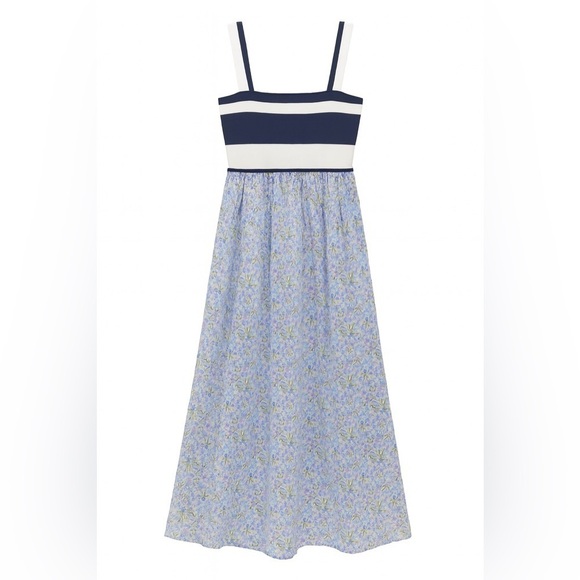 Tanya Taylor Dresses & Skirts - Tanya Taylor sleeveless dress mixed media stripes floral print